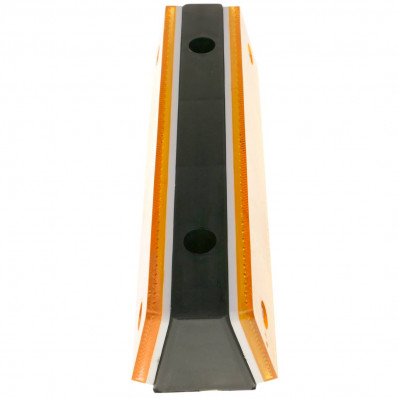 Rückstrahlender Wandreflektor orange aus schwarzem Kunststof - 180x50x40mm