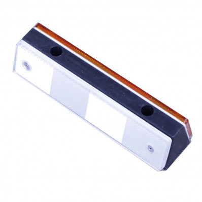 Refletor laranja/branco de advertencia para parede em plástica preta - 1180x50x40mm