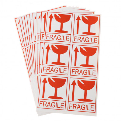 50 Etiquetas adesivas “FRAGIL, manipular com cuidado” – 8x6cm