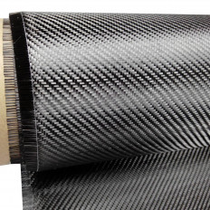 Tessuto ibrido in vera fibra carbonio e aramide kevlar 190 g/m² 3k TWILL verde 