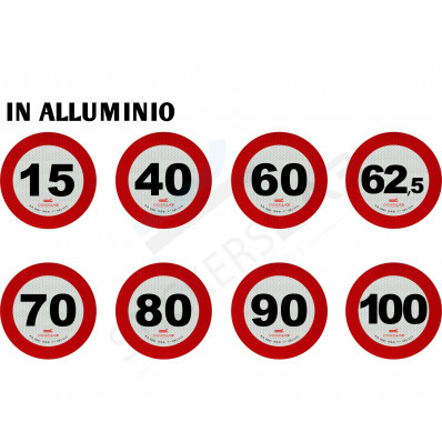 Speed limit disc mark in 3M retro-reflective aluminum, class 2 approved