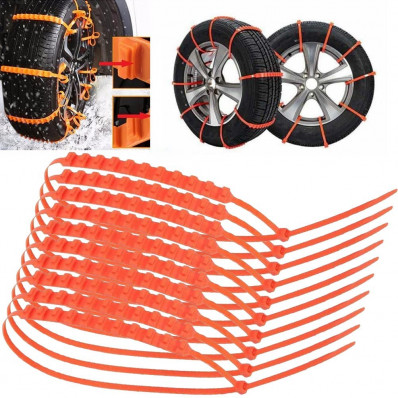 Correntes de fita descartáveis para pneus antiderrapantes de emergência de 10 peças