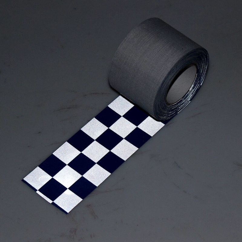 HIGH QUALITY RED/WHITE CHEQUERED REFLECTIVE TAPE 50MM WIDTH 7 LENGTHS 