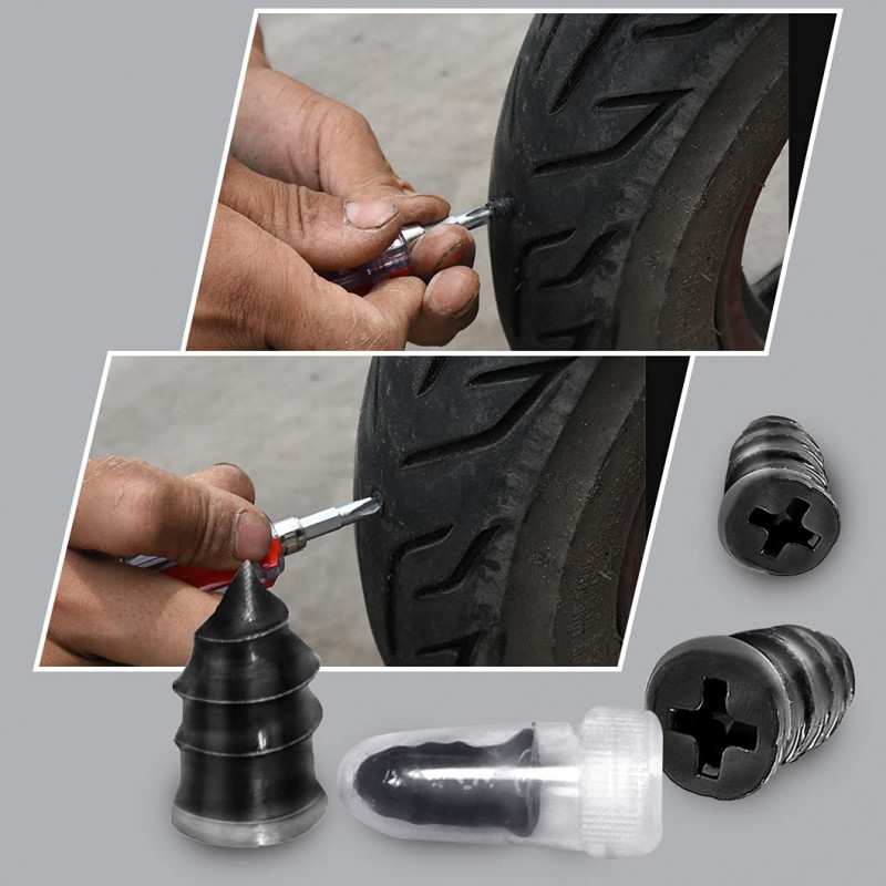 Kit de reparation crevaison pneu pour voiture, moto et mtb