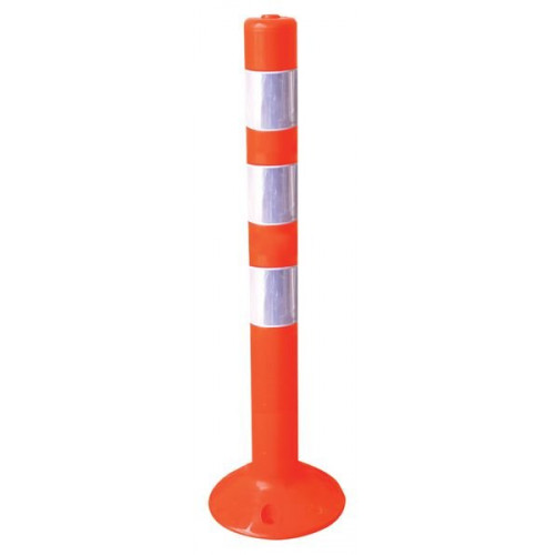 Poste de cono reflectante de plástico naranja para señalización