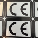 Etiquetas com marcação CE Conformidade europeia com adesivo