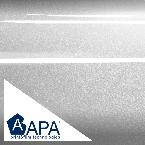 Pellicola adesiva lucido metallizzato Comet silver APA made in Italy car wrapping h152