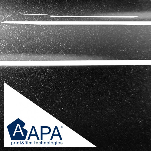 Glossy black pearlescent adhesive film APA made in Italy car wrapping h152