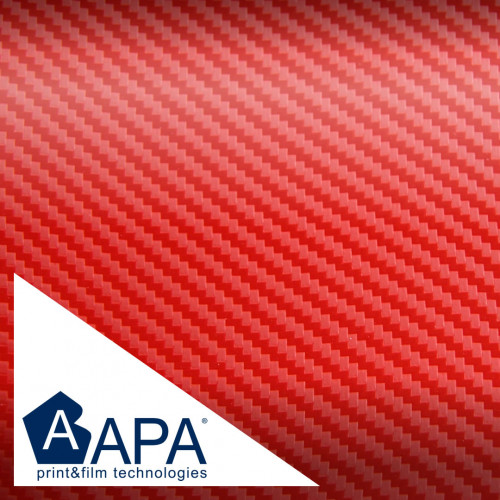 Pellicola adesiva 3D effetto carbonio rosso APA made in Italy car wrapping h150