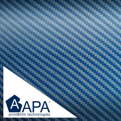 3D blue carbon effect adhesive film APA made in Italy car wrapping h150