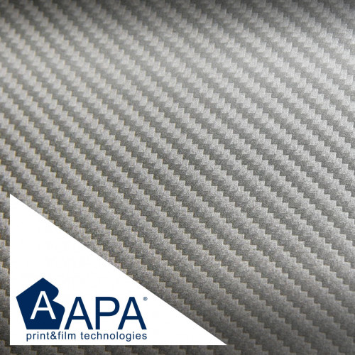 Vinilo adhesivo 3D efecto carbono Silver APA made in Italy car wrap h150