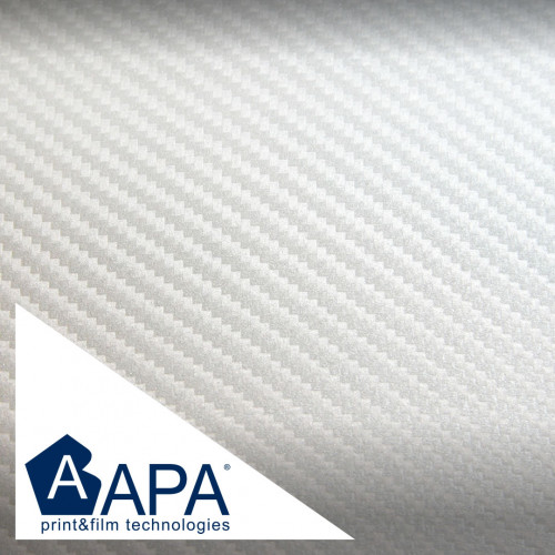 Film adhésif effet carbone blanc 3D APA made in Italy habillage de voiture h150