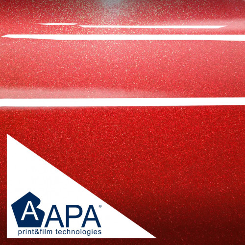Glossy metallic adhesive film candy fire red APA made in Italy