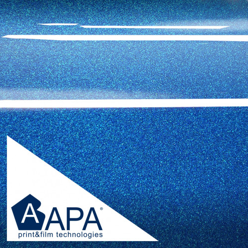 Vinilo adhesivo metalizado brillo candy blue APA made in Italy car wrap h150